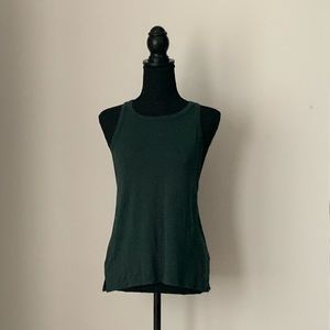 Joah Brown Dark Green Racerback Sleeveless Tank Top